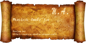 Musics Amáta névjegykártya